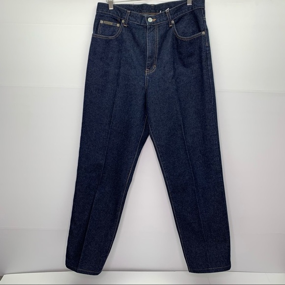 Calvin Klein Jeans Size 12 Vintage Made In USA Cotton Dark Wash High Waist - Picture 2 of 16